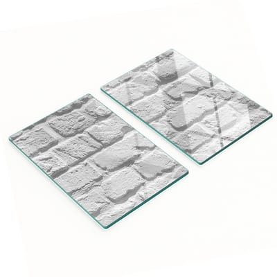 Decoratieve snijplanken van gehard glas met bakstenen muurmotief, 2x40x52 cm