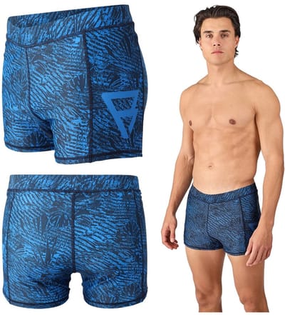 Brunotti - Samier-Print - Strakke Zwembroek Indigo Blue - Heren - Sportieve Zwem Trunk - Flexibele Fit - M
