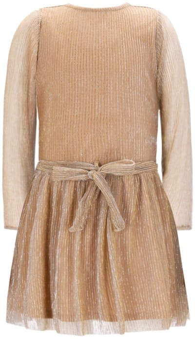 Like FLO Maze Flo Plissee Dress Meisjes - Jurk - Goud - Maat 116