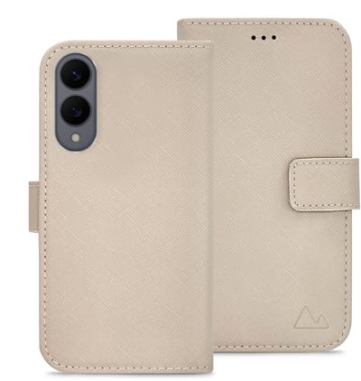 My Style Telefoonhoesje geschikt voor Samsung Galaxy S25 Edge Hoesje | My Style Flex Wallet Bookcase Portemonnee | Pasjeshouder voor 3 Pasjes | Telefoonhoesje voor Pinpas / OV Kaart / Rijbewijs - Warm Taupe | Taupe