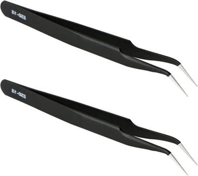 Precisie Pincet - Antistatisch Gereedschap - Elektronica Reparatie - Hittebestendige Coating - 120mm Lengte - Zwart