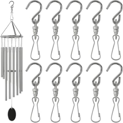 SnelShoppen - 10x Swivel Haak Clips, Dubbele Haak Hangers, RVS Wind Spinner Hangers, Tuinaccessoires, Vogelvoeder Dispenser, Decoraties voor Balkon en