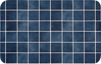 Badmat 80x50 cm - Antislip - Tegel - Modern - Blauw - Badmatten voor badkamer - Badkamermat - Douchemat - Badkamer mat