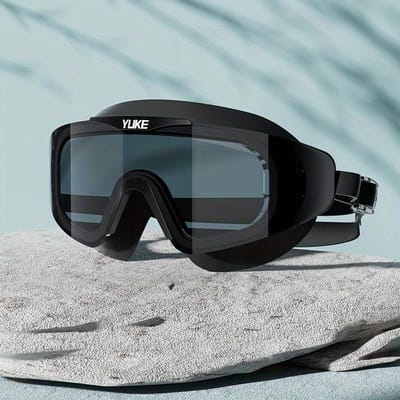 HD Waterdichte en Anti-Mist Zwembrillen - Gegalvaniseerd Groot Frame Unisex Ontwerp voor Professionals en Casual Zwemmers Li Praktisch Gebruik United States zwart
