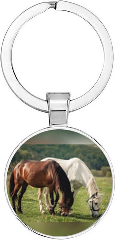 Akyol - 2 paarden Sleutelhanger - paarden - paarden liefhebbers - dieren liefhebber - houden van - verjaardagscadeau - gift - geschenk - kado - 2,5 x 2,5 CM