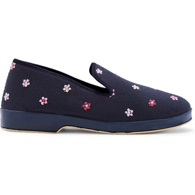 Geborduurde badstof pantoffels voor dames Pédiconfort
