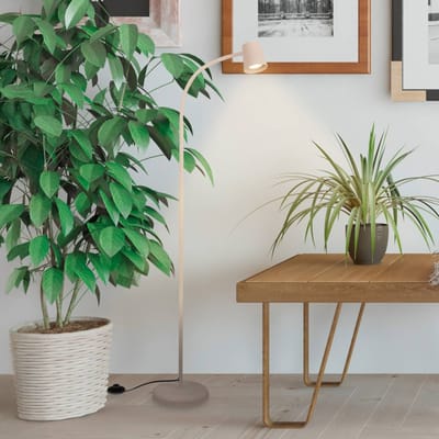 BRILONER Skriva - Vloerlamp - staande lamp draaibaar - met voetschakelaar - GU10 fitting - bureaulamp - Ø21 x 127,5 cm - beige
