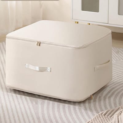 Opbergzakken Dekbed - Beddengoed Tas - Ruimte Besparen - Versterkte Handgrepen - 54x42x30cm - Beige