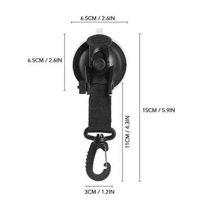 4x Zuignap met haak - Stevig - Tot 12,5 kg - Voor camping dekzeil - Multifunctioneel ophangsysteem - 4 zuignappen + 4 S-haken - Jonyx