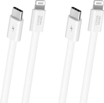 Usb C naar geschikt voor Lightning kabel - Oplaadkabel geschikt voor iPhone, iPad en AirPods - 2 stuks - 1 meter - Wit