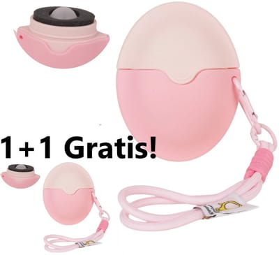 Zonnebrandcrème Applicator Roller met Luxe Siliconenkoord (1+1 Gratis) – Roze - Navulbare Herbruikbare Roll-On Spons voor Zonnebrand & Lotion – Draagbare Zonnebrandroller voor Kinderen, Volwassenen & Gezin