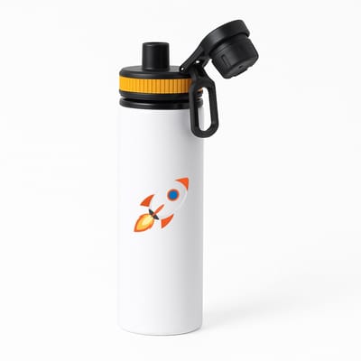 Hacebo® - Raketten waterfles met draaidop oranje - Raket - Astronauten - Spaceship - ruimteschip - water fles - 850ML