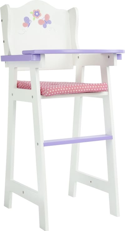 Teamson Kids Kinderstoeltje Voor Babypoppen - Accessoires Voor Poppen - Purper/Wit