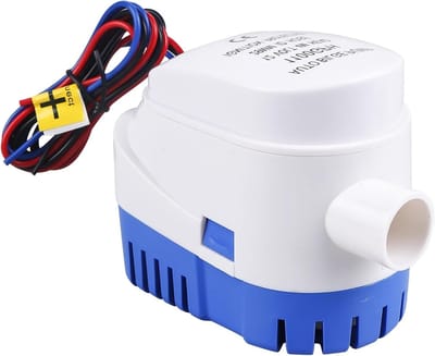 Automatische lenspomp - Waterpomp boot - Bilge water verwijderen - Met vlotterschakelaar - 70 liter per minuut - Blauw en rood