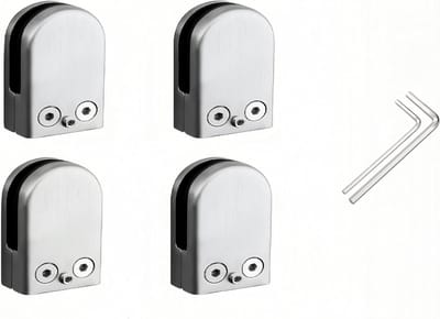 Stainless Steel Glashouders Set van 4 voor 6-8 mm Dikke Glasplaten, Ideaal voor Handrails en Planken