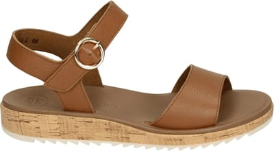 Paul Green - 7134 - Platte sandalenDames Sandalen - Kleur: Cognac - Maat: 38