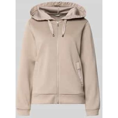Tom Tailor - Hoodie-sweatjack van scuba - Maat L - soft taupe grey