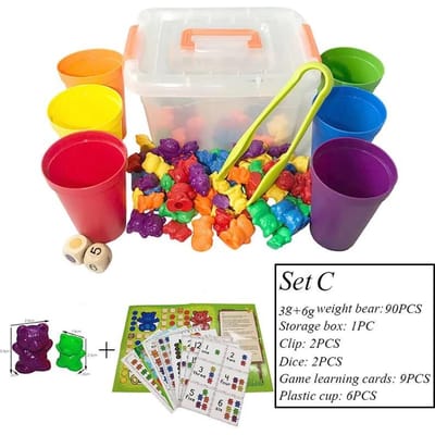 Montessori Regenboog Gewicht Beer Kinderspeelgoed Kleursorteerder Telmateriaal Wiskunde Leerspel Educatief Speelgoed Voor Kinderen Nieuw