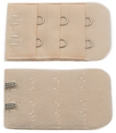 2x Beha verlengstuk - 2 Haaks - BH extender - Beha band verlengen - Universeel - Beige - Jonyx