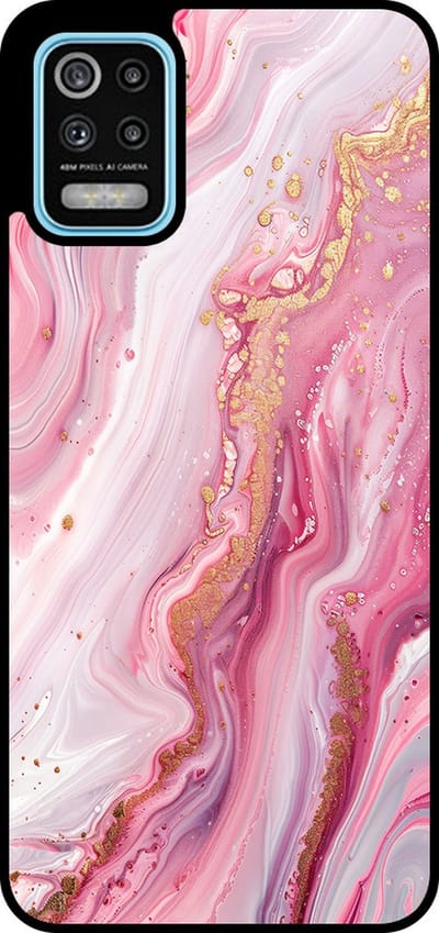 Smartphonica Telefoonhoesje Geschikt voor LG K52 / K62 met marmer opdruk - TPU backcover case marble design - Roze geschikt voor LG K52;LG K62