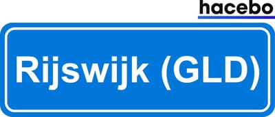 Hacebo - Plaatsnaam Sticker - 29x10 CM - Rijswijk (GLD) sticker - Verkeersborden sticker - grappige cadeaus - Rijswijk (GLD)