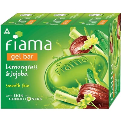 Fiama Gel Zeep Lemongrass en Jojoba 125G X3 Zeep Met Huidverzorgers Voor Een Gladde Huid Verfrissend Bad Voor Mannen En Vrouwen yellow