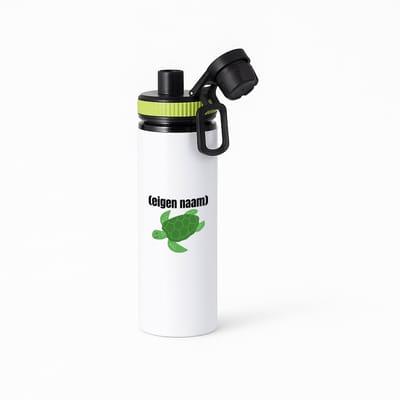 Hacebo® - schildpad met eigen naam waterfles met draaidop groen - Schildpad - schildpad liefhebbers - iemand die houdt van schildpadden - verjaardag - cadeau - kado - geschenk - water fles - 850ML