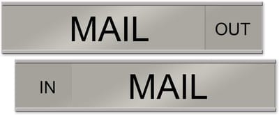 Schuifbordje - Post Status - Kantoor Communicatie - Duurzaam Kunststof - 10x2 inch - Zilver