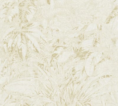 BLADEREN BEHANG | Botanisch - Beige Wit Goud - Living Walls Smart Surfaces