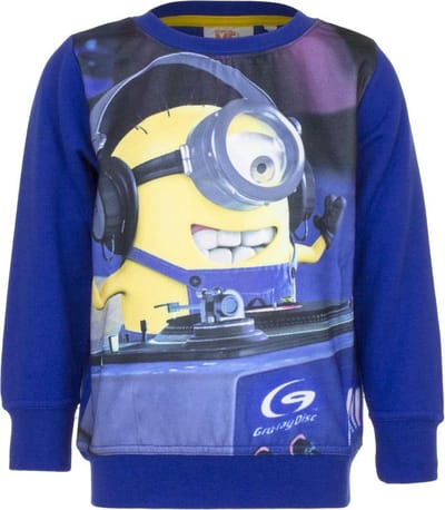 Minion Sweater DJ - Blauw - Maat 92/98 (96 cm)