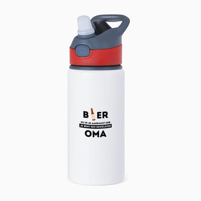 Hacebo® - bier, nu ik je aandacht heb je bent een geweldige oma waterfles met rietje rood - Oma - de beste oma - verjaardagscadeau - verjaardag - cadeau - cadeautje voor oma - oma artikelen - kado - geschenk - gift - water fles - 650ML