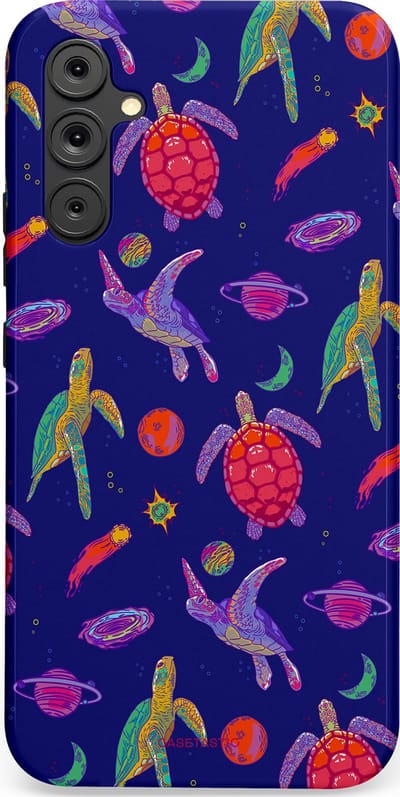 Casetastic Hoesje Geschikt voor Samsung A34 (5G) - Stijlvolle Beschermende Duo-layer Case - Kosmische schildpad