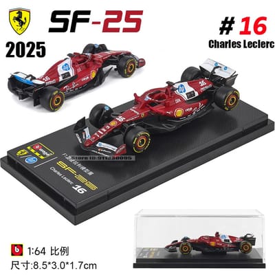 Bburago 1:64   F1 Sf25 Mclaren Ferrari Red Bull Mercedes-Amg Alliage Modèle de Voiture Série de Modèles de Voiture Cadeau de Noël Jouets