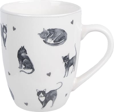 Clayre & Eef Mok 350 ml Wit Keramiek Katten
