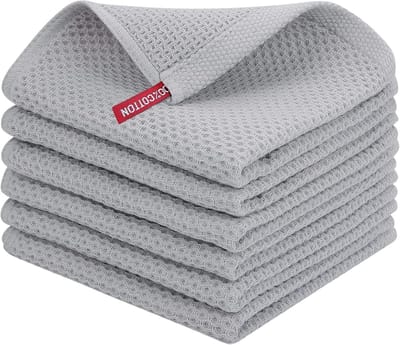 Daity Set van 6 - Keukendoekjes van puur katoen - superzacht - absorberend en sneldrogend - 30 x 30 cm
