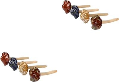 Keramische Paddenstoelen - Tuindecoratie Miniatuur - Achtertuin Decoreren - Set van 4 stuks - 11x5x5cm - Kleurrijk