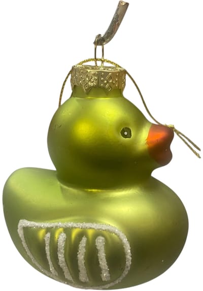 Bad eendje - kerstbal - kerstboomhanger - kleur groen - 8 x 7 x 8 cm