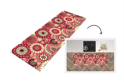 Keukenloper 150x50 cm - Keukenmat vinyl Bloem - Mandala - Retro - Patroon - Keukenmatten loper - Keuken vloerkleed tapijt