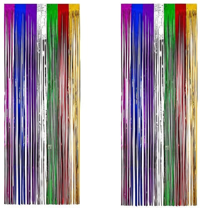 Dailygoods- Gordijn Veelkleurig - Foliegordijn 1,9 x 0,9 meter - Feestdecoratie - Klatergoud - Herbruikbaar - Gay Pride Thema - Decoratie
