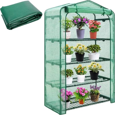 Kasvervangende hoes - Plantenkas cover - Planten beschermen - Extra brede afmeting - 160 x 190 x 40 cm - Groen