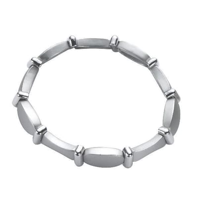 Behave - Zilverkleurige elastische armband - tijdloze look - 17,5 cm