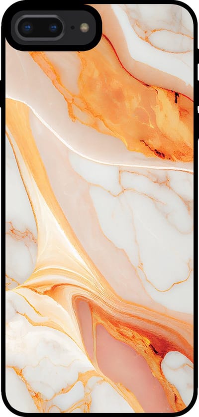 Smartphonica Telefoonhoesje voor iPhone 7/8 Plus met marmer opdruk - TPU backcover case marble design - Oranje geschikt voor Apple iPhone 7 Plus;Apple iPhone 8 Plus