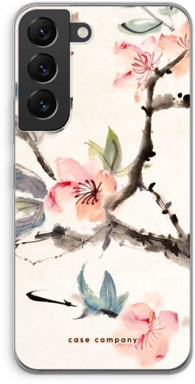 Case Company® - Hoesje geschikt voor Samsung Galaxy S22 hoesje - Japanse bloemen - Soft Cover Telefoonhoesje - Bescherming aan alle Kanten en Schermrand