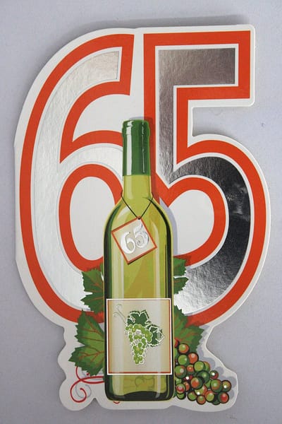 5 Luxe Wenskaarten 65 Jaar - Verjaardagskaart - Leeftijdskaart - Verjaardag - Jarig - Leeftijd 65 Jaar - Touche Cards - Kaart - 8717245010177 - Geburtstag - Birthday - Anniversaire - In Folie - Gratis Verzonden - Hoge Afnamekortingen - 12x17,5cm