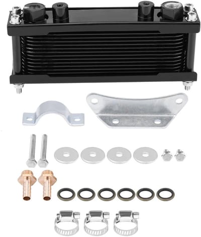Dailygoods- Oliekoeler Universeel 50CC-200CC - Aluminium Radiator - Verbeterde Motoroliekoeler - Vermindert Motorbelasting - Capaciteit 80 ml - Afmetingen 200x95x45 mm