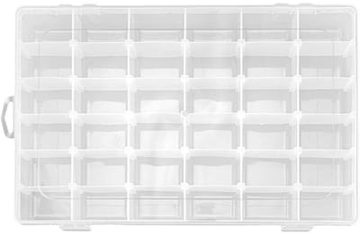 GELLDG Sorteerdoos - Opbergdoos Kleinteile - 36Verstelbare Vakken - Transparant Deksel - Polypropeen Constructie - Geschikt voor Kralen En Knopen - 27 x 17,5 x 4,5 cm - 2stucks