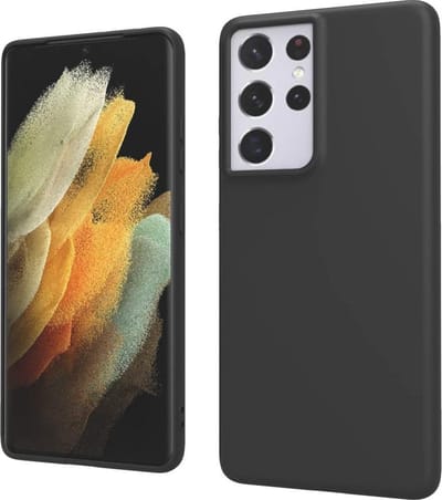 Soft Backcover Hoesje Geschikt voor: Samsung Galaxy S21 Ultra - Silicone - Zwart