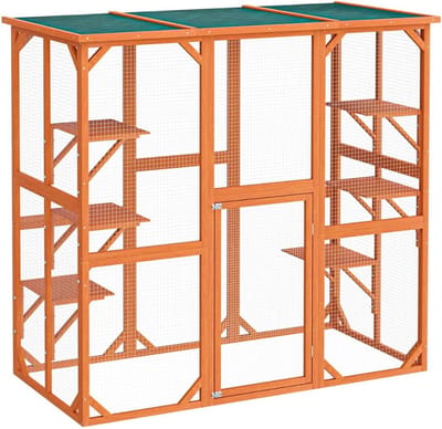 MKSS® Kattenbench met Etages en Ligbankjes - Kattenkooi - Kattenren - Kattenhuis - Hout - XXL - Bruin