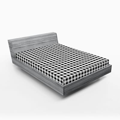 ABAKUHAUS Tartan Hoeslaken, monochrome geruite motieven, zacht stoffen beddengoed rondom elastisch elastiek, 160 x 200 cm, wit en zwart