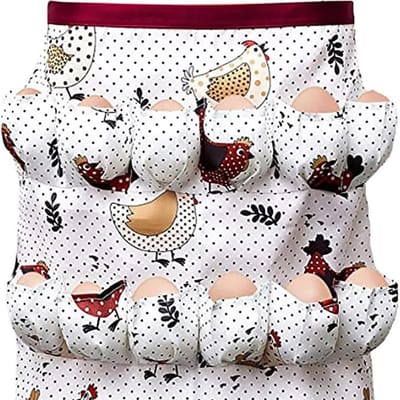 Dailygoods- Eierschort met Meerdere Zakken - Kippeneieren/Eendeneieren/Ganzeneieren - Grappige Keukenaccessoire - Functioneel - Humoristisch Design - Schort